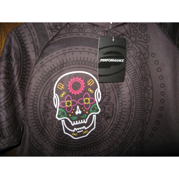 Womens Performance Bike Las Muertos Zippered Cycling Bicycle Jersey Size XL NWT - Picture 2 of 6